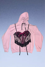 Load image into Gallery viewer, Bound Reworked Corset Hoodie (L)