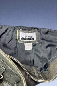 00s Mini Leather Buckle Belt Skirt
