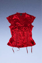Load image into Gallery viewer, Y2K Grommet Satin Top (S/M)
