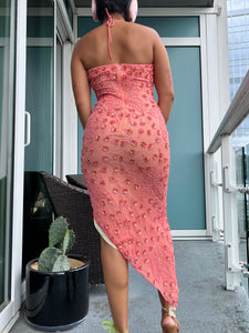1990/Y2K Beaded Asymmetrical Dress