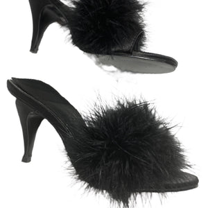 Amor Marabou Fur Trim Slipper