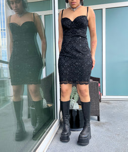 1990s Beaded Bodycon Dress (L)