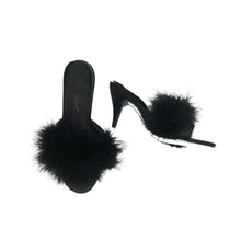 Load image into Gallery viewer, Amor Marabou Fur Trim Slipper
